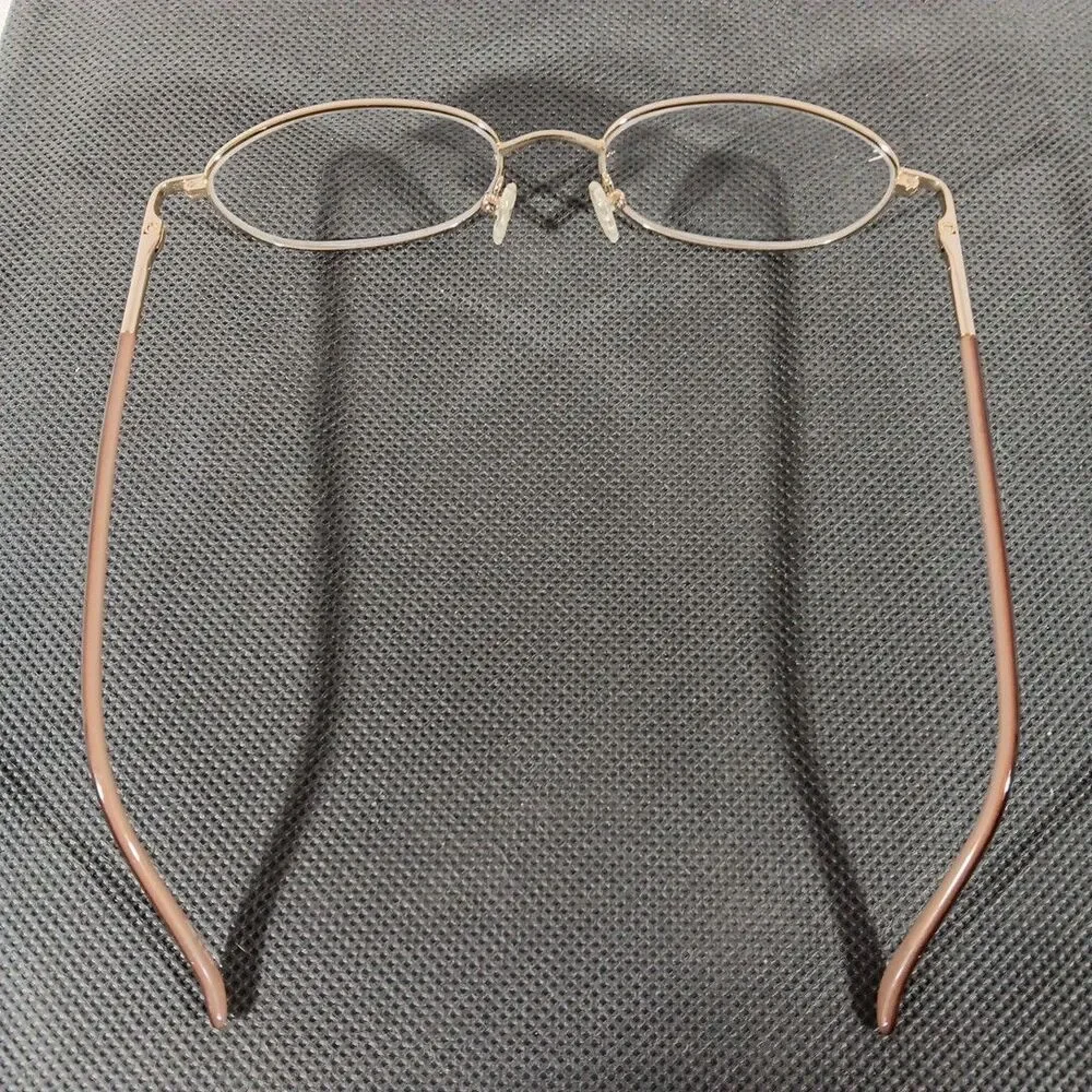 LRI R1002 Men's Gold Full Metal Rim Eyeglass Frames Only 53-18-135 Flex Hinge